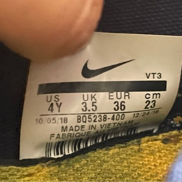 Nike Air Vapormax Flyknit 3 GS College Navy Orange Runners - 6 - Picture 6 of 12